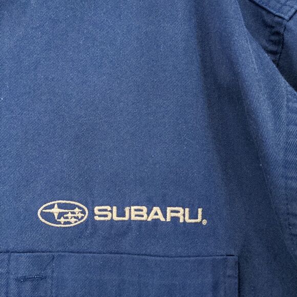Subaru Men's Uniform Button Up Shirt Blue 2XL Long Sleeve Polycotton Blend - Picture 6 of 15